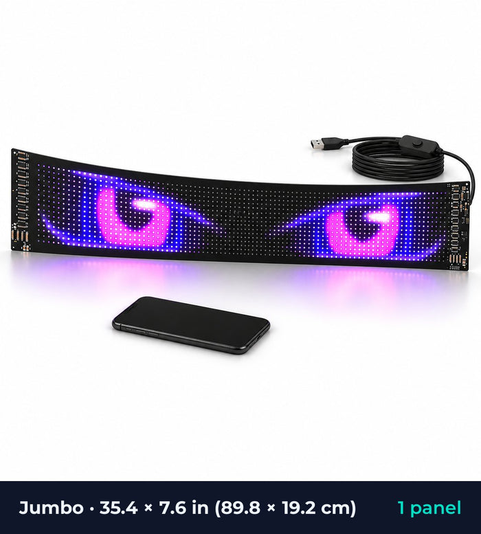 Flexible LED panel — Jumbo size, 35.4 × 7.6 in · 89.8 × 19.2 cm
