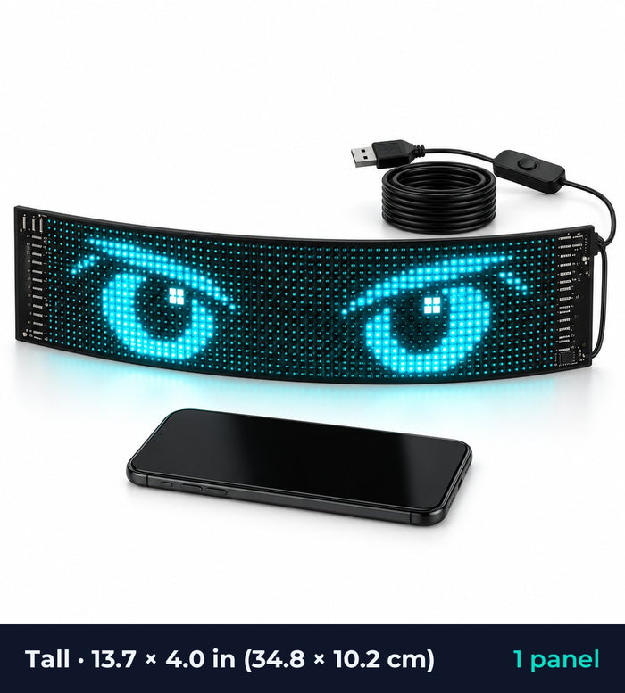 Flexible LED panel — Tall size, 13.7 × 4.0 in · 34.8 × 10.2 cm