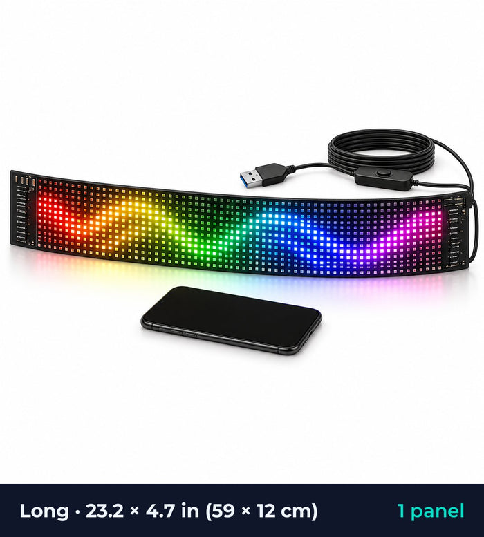 Flexible LED panel — Long size, 23.2 × 4.7 in · 59 × 12 cm